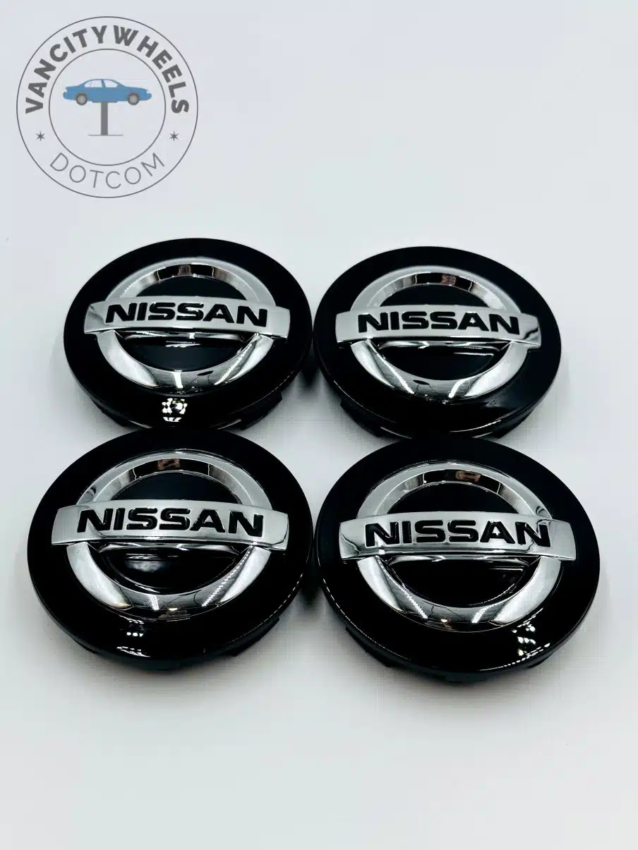 Set Of 4 Black/silver Nissan Alloy Wheel Center Caps 86mm, Black/silver Center Hub Caps For Nissan Cars 86mm