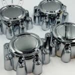 Set Of 4 Chrome Alloy Wheel Center Caps 200mm, Chrome Center Hub Caps For 200mm