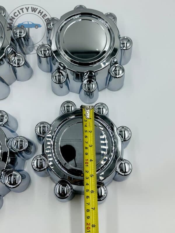 Set Of 4 Chrome Alloy Wheel Center Caps 200mm, Chrome Center Hub Caps For 200mm - Image 4