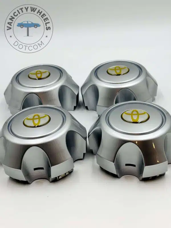 Set Of 4 Silver/gold Toyota Alloy Wheel Center Caps, Silver/gold Center Hub Caps For Toyota Cars - Image 5