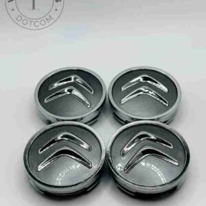 Citroën 60mm Grey and Chrome Wheel Center Caps