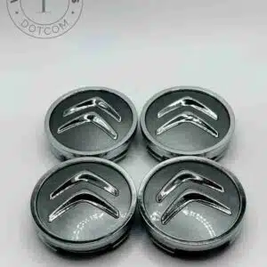 Citroën 60mm Grey and Chrome Wheel Center Caps