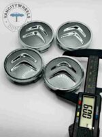 Citroën 60mm Grey & Chrome Wheel Center Caps - 4pc Set C3 C4 C5 - Image 4