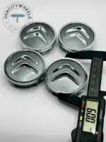 Citroën 60mm Grey & Chrome Wheel Center Caps - 4pc Set C3 C4 C5 - Image 4
