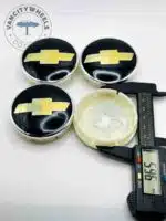 Set Of 4 Black/gold Chevrolet Alloy Wheel Center Caps 63mm, Black/Gold Center Hub Caps For Chevrolet Cars 63mm - Image 4
