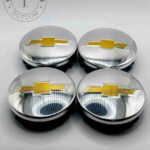 Set Of 4 Chrome/gold Chevrolet Alloy Wheel Center Caps 83mm, Chrome/chrome Center Hub Caps For Chevrolet Cars 83mm