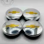 Set Of 4 Chrome/gold Chevrolet Alloy Wheel Center Caps 83mm, Chrome/chrome Center Hub Caps For Chevrolet Cars 83mm