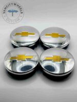 Set Of 4 Chrome/gold Chevrolet Alloy Wheel Center Caps 83mm, Chrome/chrome Center Hub Caps For Chevrolet Cars 83mm
