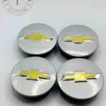 Set Of 4 Silver/gold Chevrolet Alloy Wheel Center Caps 59mm, Silver/Gold Center Hub Caps For Chevrolet Cars 58mm