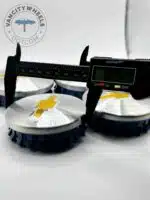 Set Of 4 Brushed Chrome/Gold Chevrolet Alloy Wheel Center Caps 83mm, Brushed Chrome/Gold Center Hub Caps For Chevrolet Cars 83mm - Image 2