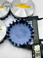 Set Of 4 Brushed Chrome/Gold Chevrolet Alloy Wheel Center Caps 83mm, Brushed Chrome/Gold Center Hub Caps For Chevrolet Cars 83mm - Image 4