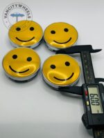 Smiley Face Emoji 60mm Wheel Center Caps - 4pc Happy Face Hubcaps - Image 3