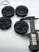 Toyota 57mm Wheel Center Caps - 4pc Black Gloss Hubcaps - Image 4