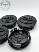 Toyota 57mm Wheel Center Caps - 4pc Black Gloss Hubcaps - Image 6