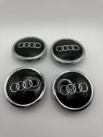 Audi 69mm Black Wheel Caps - 4pc Hubcap Set #4B0601170A - Image 2