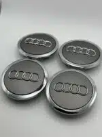 Audi 69mm Gloss Black Wheel Caps