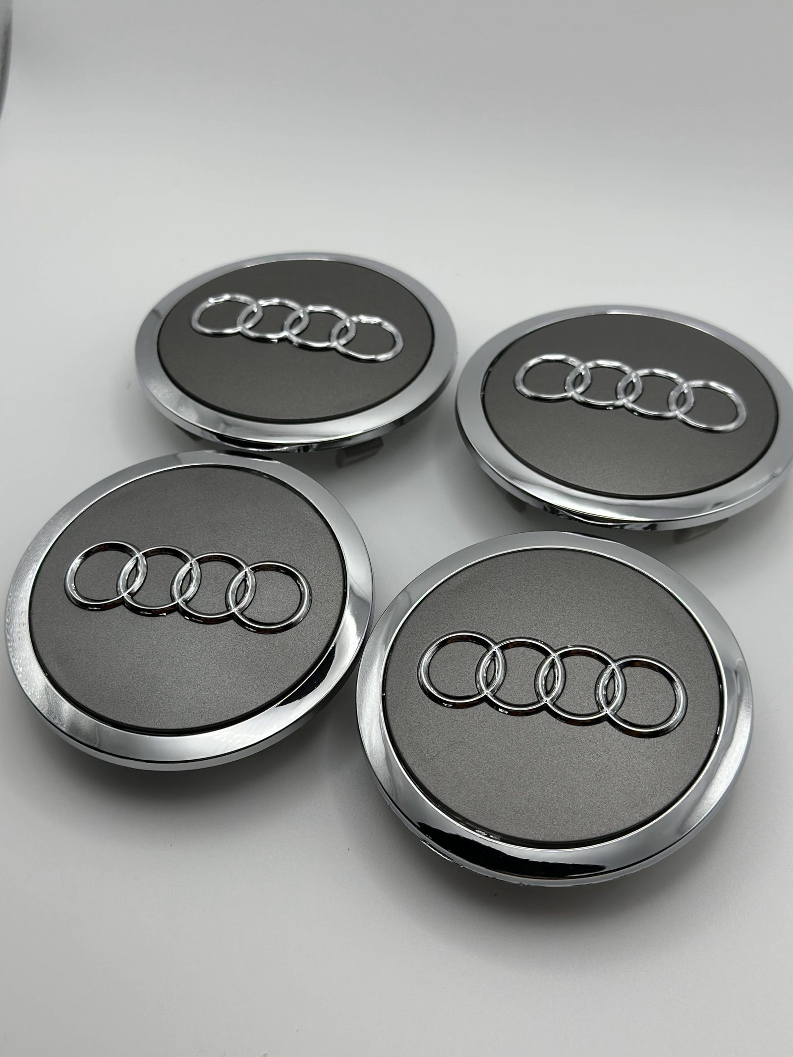 Audi 69mm Gloss Black Wheel Caps