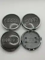 Audi 61mm Gloss Black Wheel Center Caps