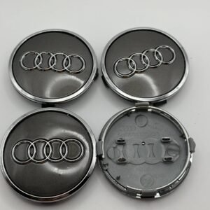 Audi 61mm Gloss Black Wheel Center Caps