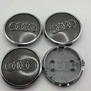 Audi 61mm Gloss Black Wheel Center Caps