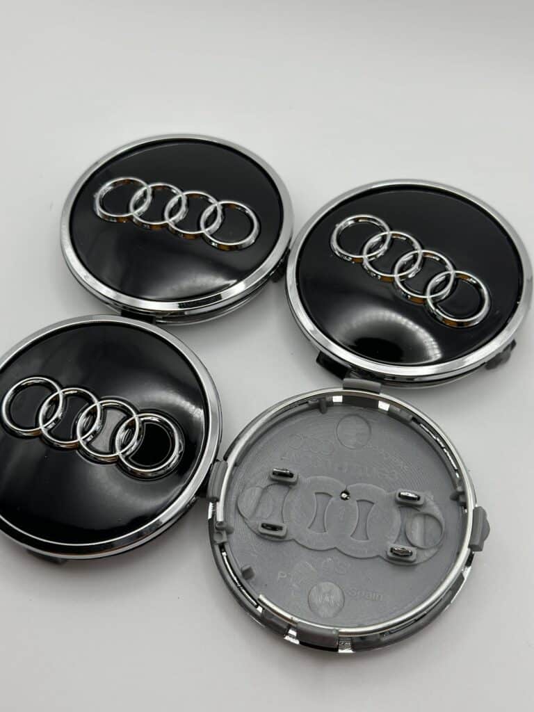 Audi Wheel Center Caps 61mm - Set Of 4 Gloss Black | 4M0601170