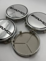 Mercedes AMG 75mm Silver Wheel Caps