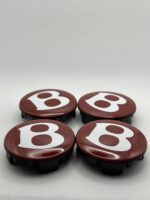 Bentley Red Wheel Center Caps - 69mm 4pc Set #3W0601170F - Image 2