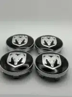 Dodge Chrome Wheel Center Caps - 60mm 4pc Black & Silver - Image 3