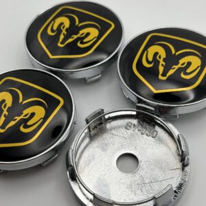 Dodge Yellow Wheel Center Caps