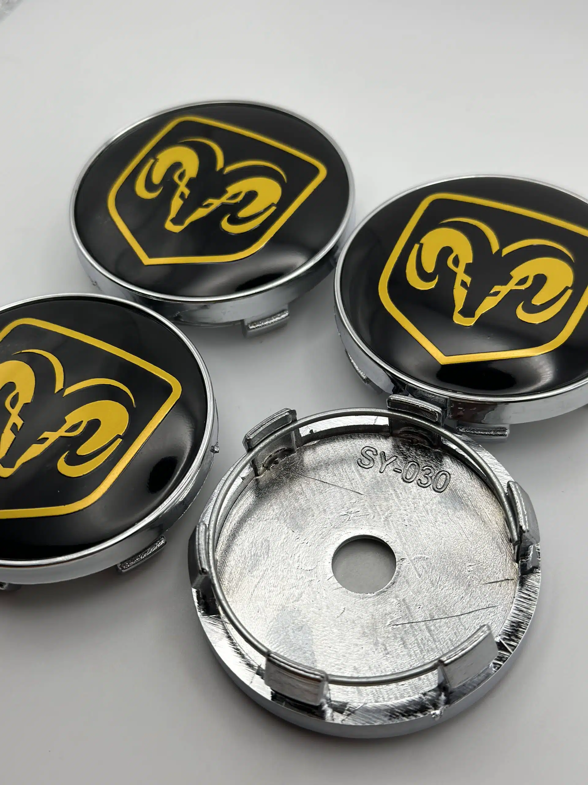 Dodge Yellow Wheel Center Caps