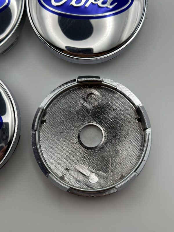Ford 60mm Silver Wheel Center Caps - 4pc Chrome & Silver Set - Image 3