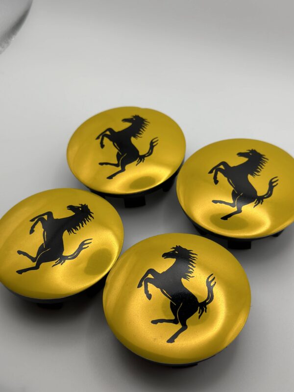 Ferrari Replacement 355 360 430 458 488 F12 Wheel Center Caps Yellow #70004868- 4pcs - Image 4