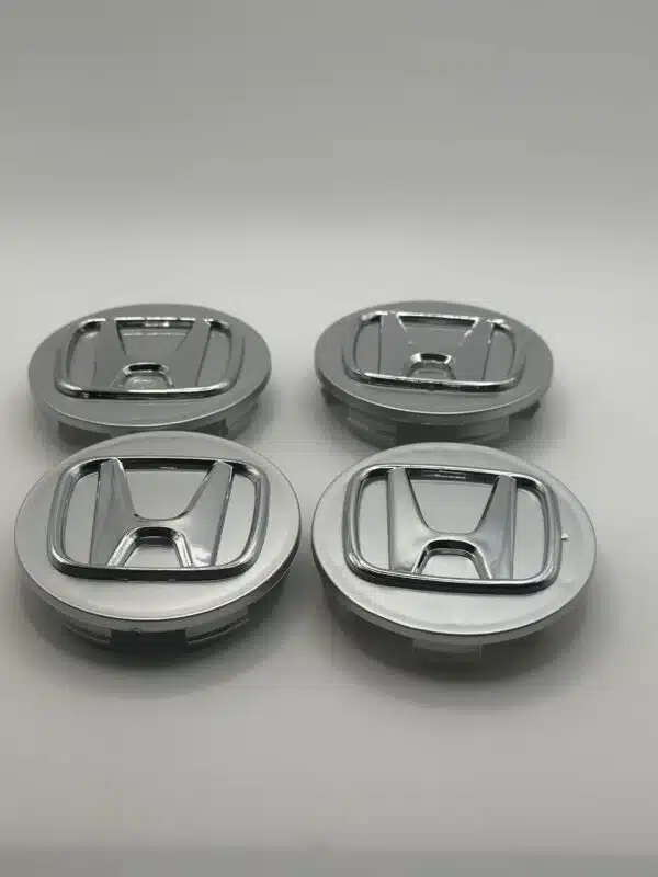 Honda Wheel Center Caps 69mm - Set of 4 Silver Chrome | 44732-S9A-A00 - Image 2