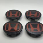 Honda 69mm Red Wheel Caps