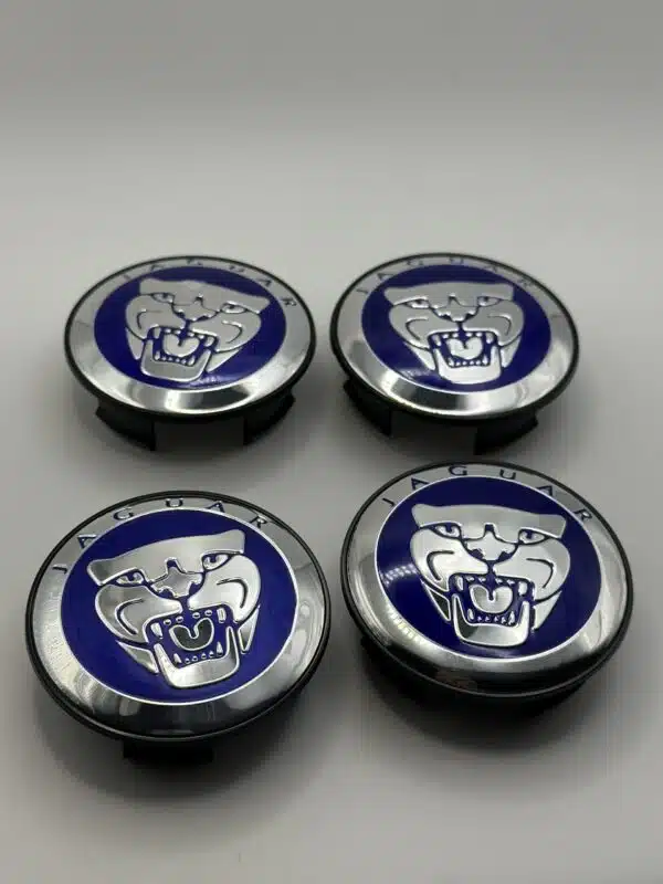 Jaguar Alloy Wheel Center Caps - Set of 4 Royal Blue 59mm - Image 2