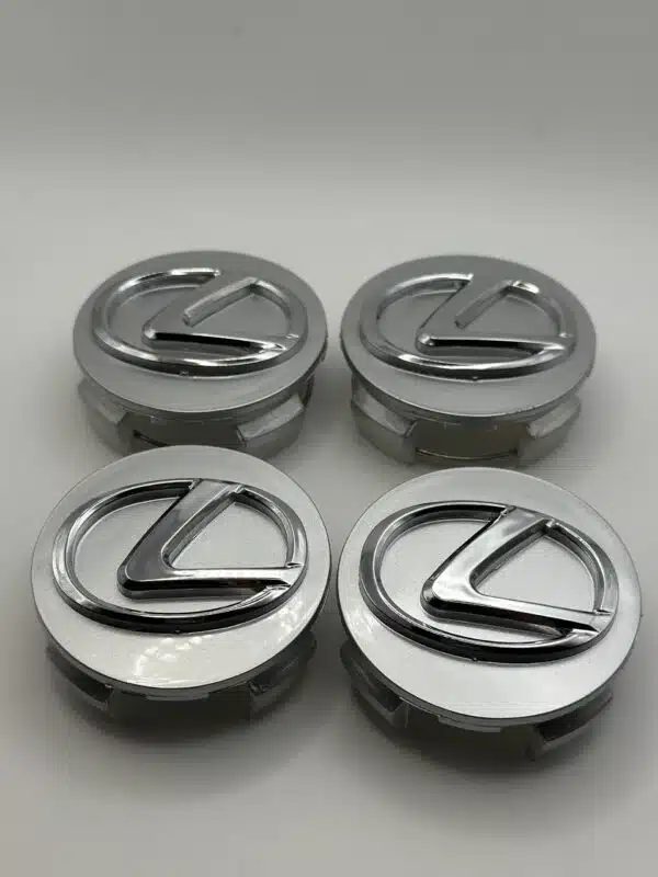 Lexus 62mm Silver Wheel Center Caps - 4pc Hubcap Set Made in Italy - Image 2