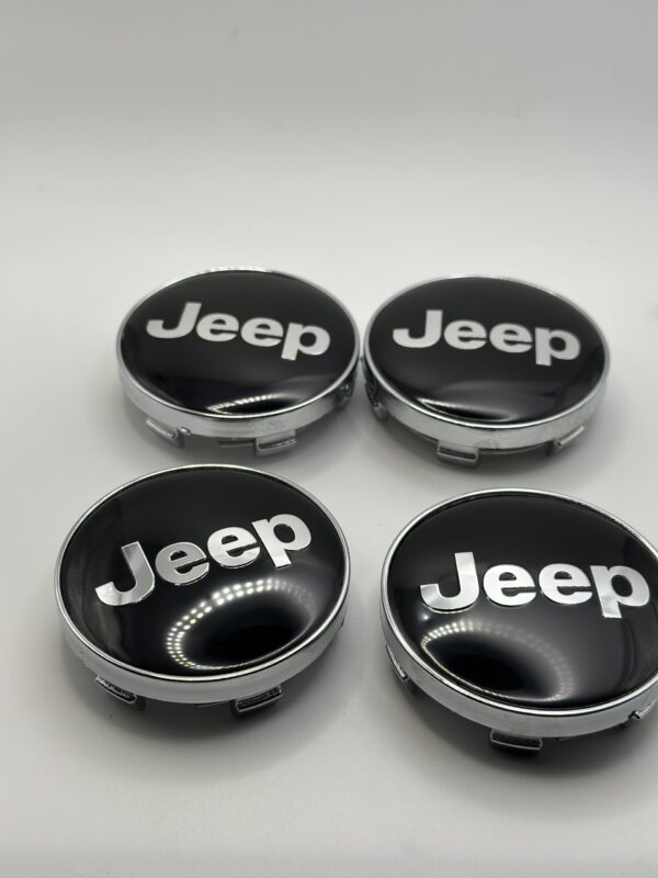 Jeep Black Wheel Center Caps - 60mm 4pc Hubcaps Set - Image 2