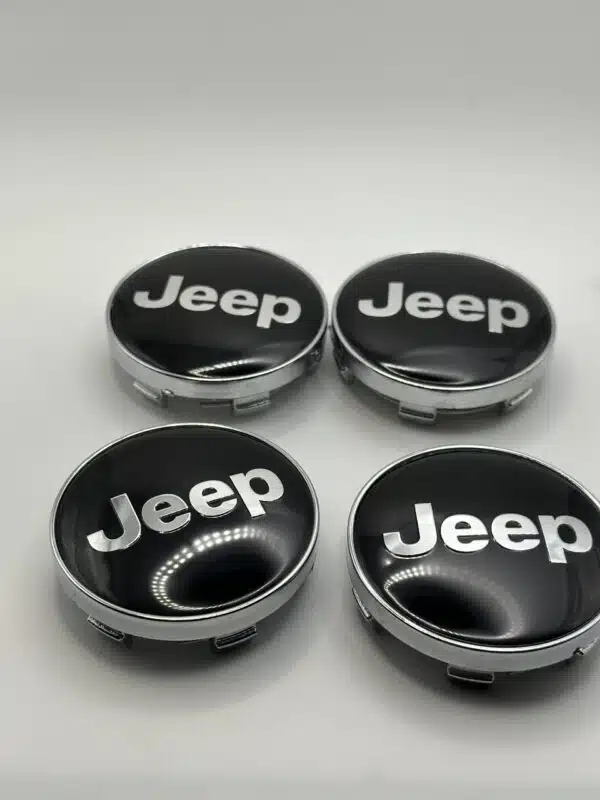 Jeep Black Wheel Center Caps - 60mm 4pc Hubcaps Set - Image 2