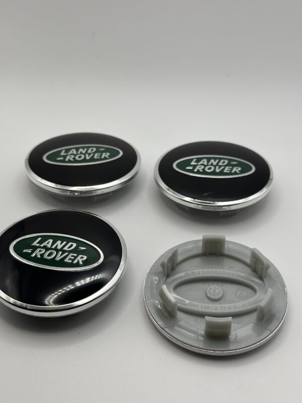 Land Rover 63mm Green Logo Wheel Caps - 4pc Black & Green Set - Image 5