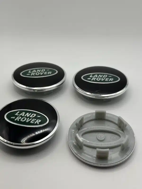 Land Rover 63mm Green Logo Wheel Caps - 4pc Black & Green Set - Image 5