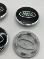 Land Rover 63mm Green Logo Wheel Caps - 4pc Black & Green Set - Image 2