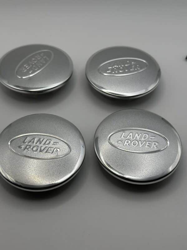 Land Rover 63mm Chrome Wheel Center Caps - 4pc Silver & Chrome Set - Image 2