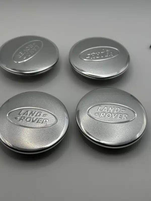 Land Rover 63mm Chrome Wheel Center Caps - 4pc Silver & Chrome Set - Image 2