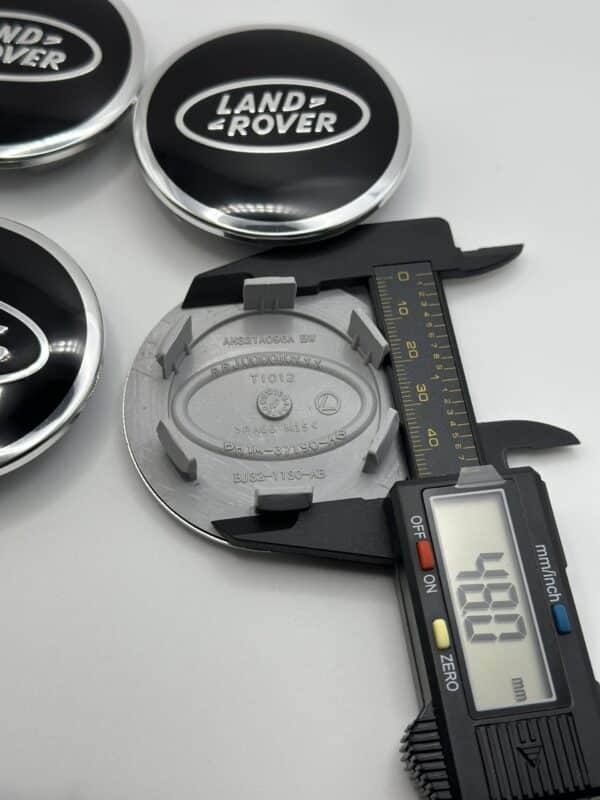 Land Rover 63mm Wheel Center Caps - 4pc Black & Silver Set - Image 2