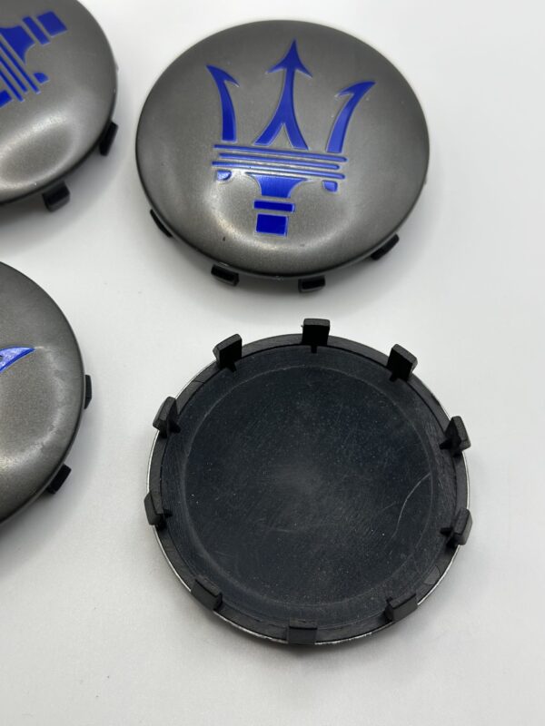 Maserati 60mm Grey Wheel Center Caps - 4pc Set #670025694 - Image 3
