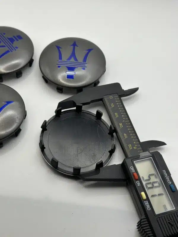 Maserati 60mm Grey Wheel Center Caps - 4pc Set #670025694 - Image 4