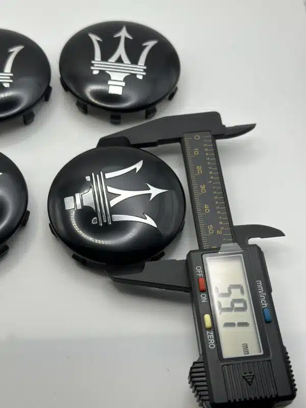 Maserati Wheel Center Cap - Set of 4 Black & Silver | 670025694 - Image 4