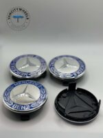 Mercedes Benz Blue Wheel Center Caps - 75mm 4pc Emblem Set - Image 2