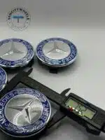 Mercedes Benz Blue Wheel Center Caps - 75mm 4pc Emblem Set - Image 5