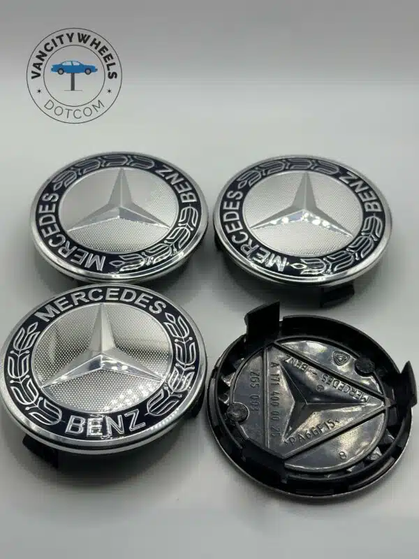 Mercedes Benz Wheel Center Caps - Set Of 4 Dark Blue 75mm